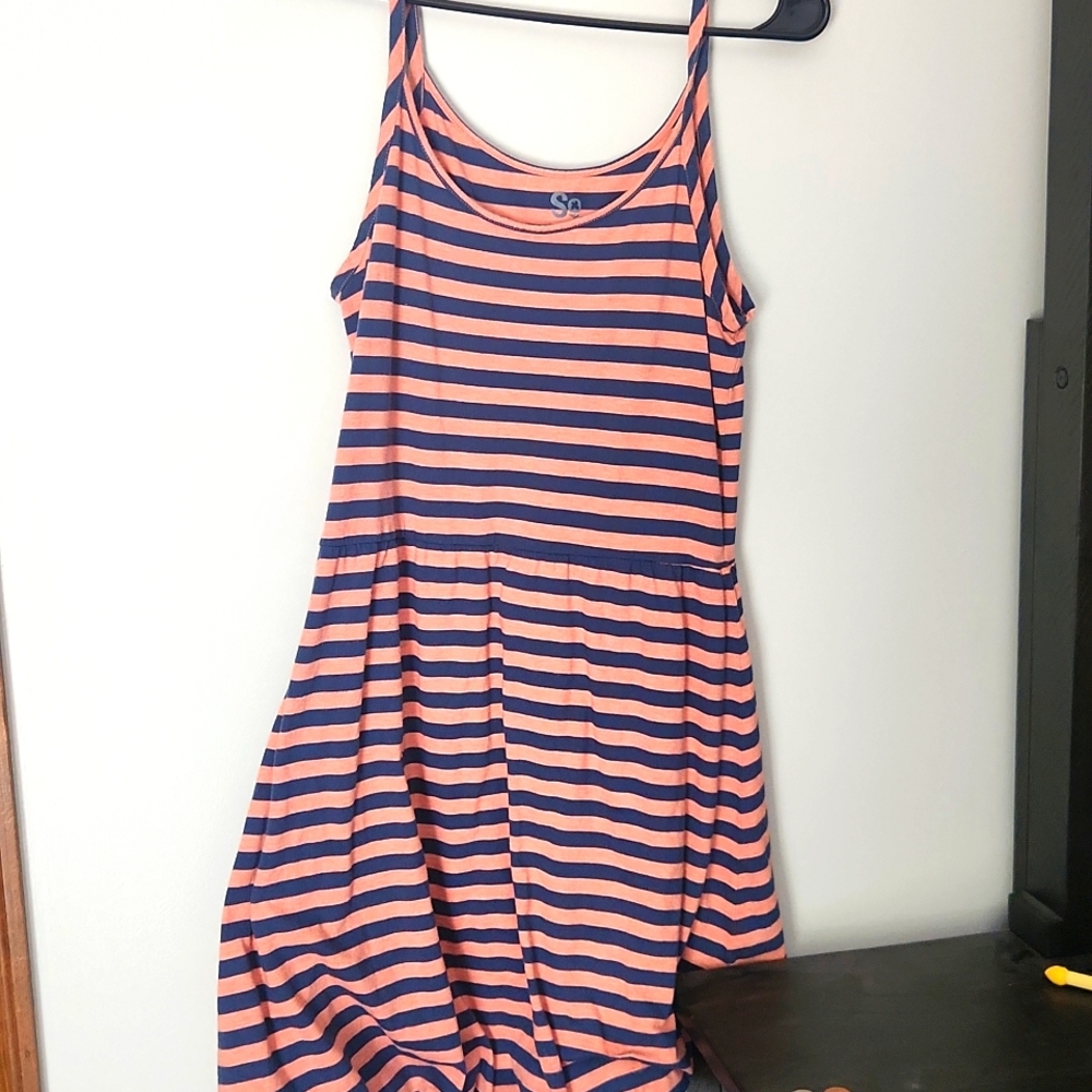 Orange and Navy Sundress Large